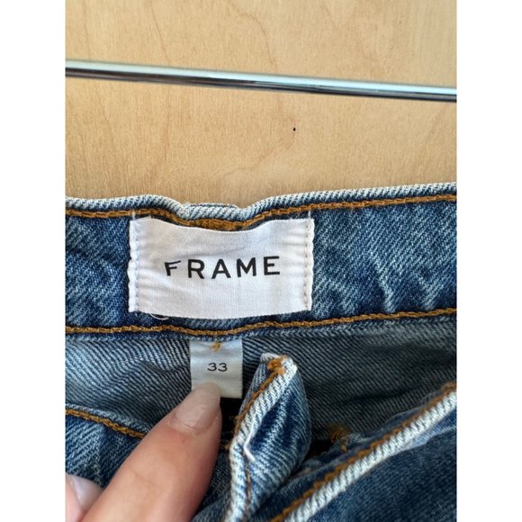 Women's FRAME Le Jane Crop Jeans Size 33 Blue - Picture 2 of 4